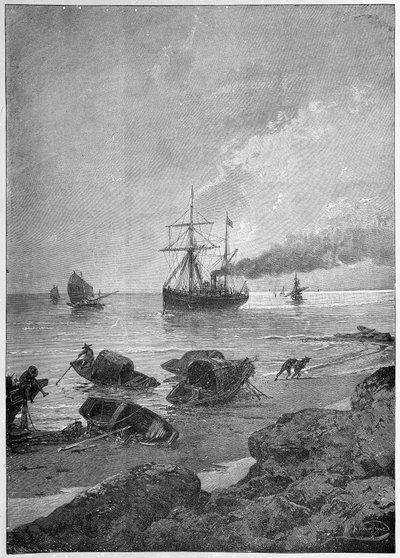 Il piroscafo Vladivostok sul fiume Yangtze, parte del 